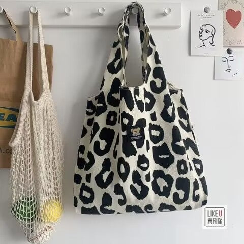 Original cow print design tote handbag