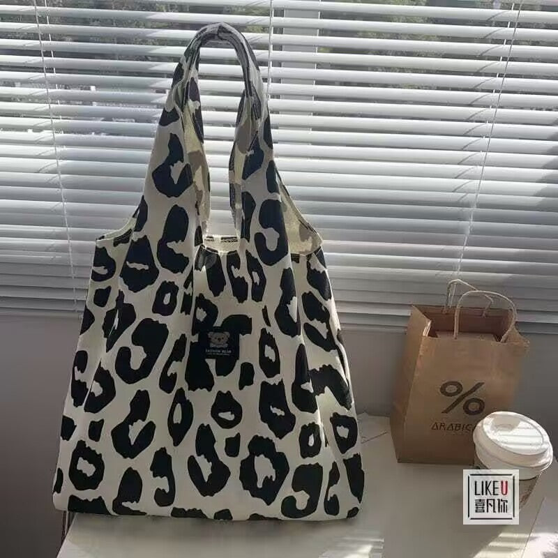 Original cow print design tote handbag