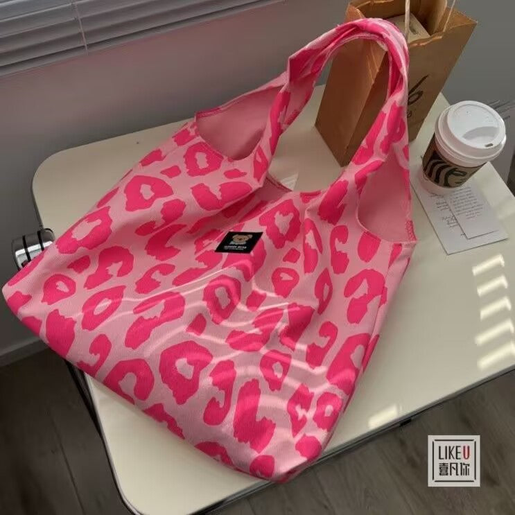 Original cow print design tote handbag